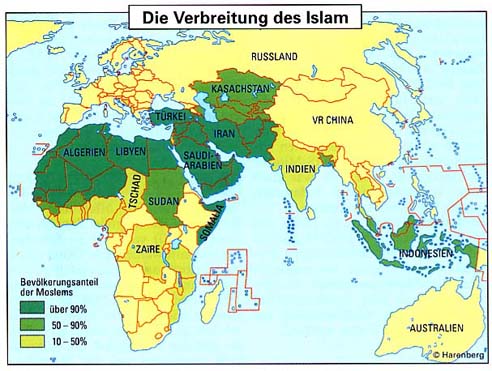 Weltkarte Islamische Länder | creactie